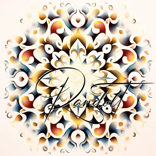 Ornate mandala with intricate patterns in earthy tones, overlaid with cursive text "Bandit".